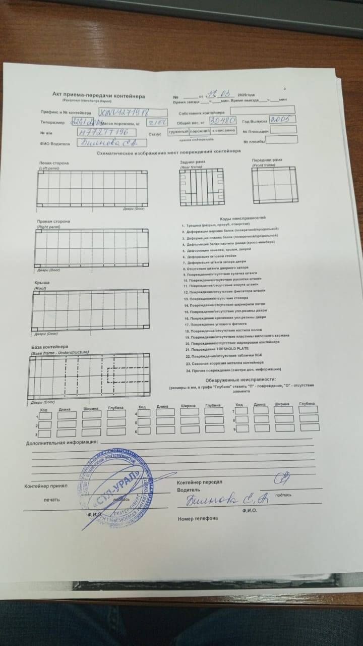 Морской контейнер XINU1271918